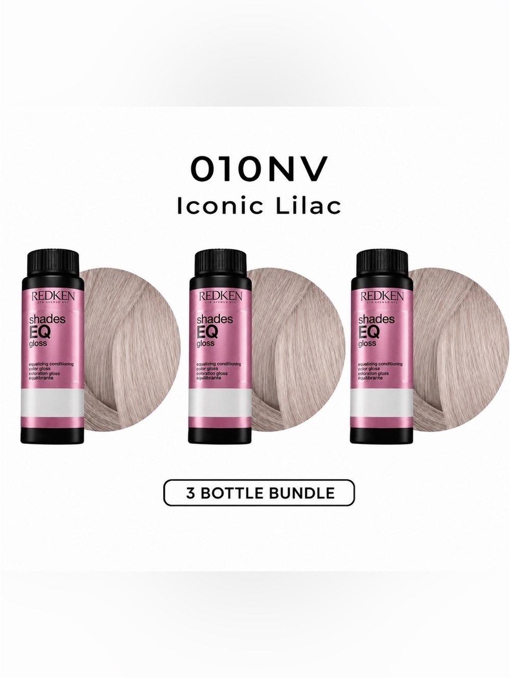 3 PACK Redken Shades EQ Gloss 010NV Iconic Lilac - Lilac / Silver